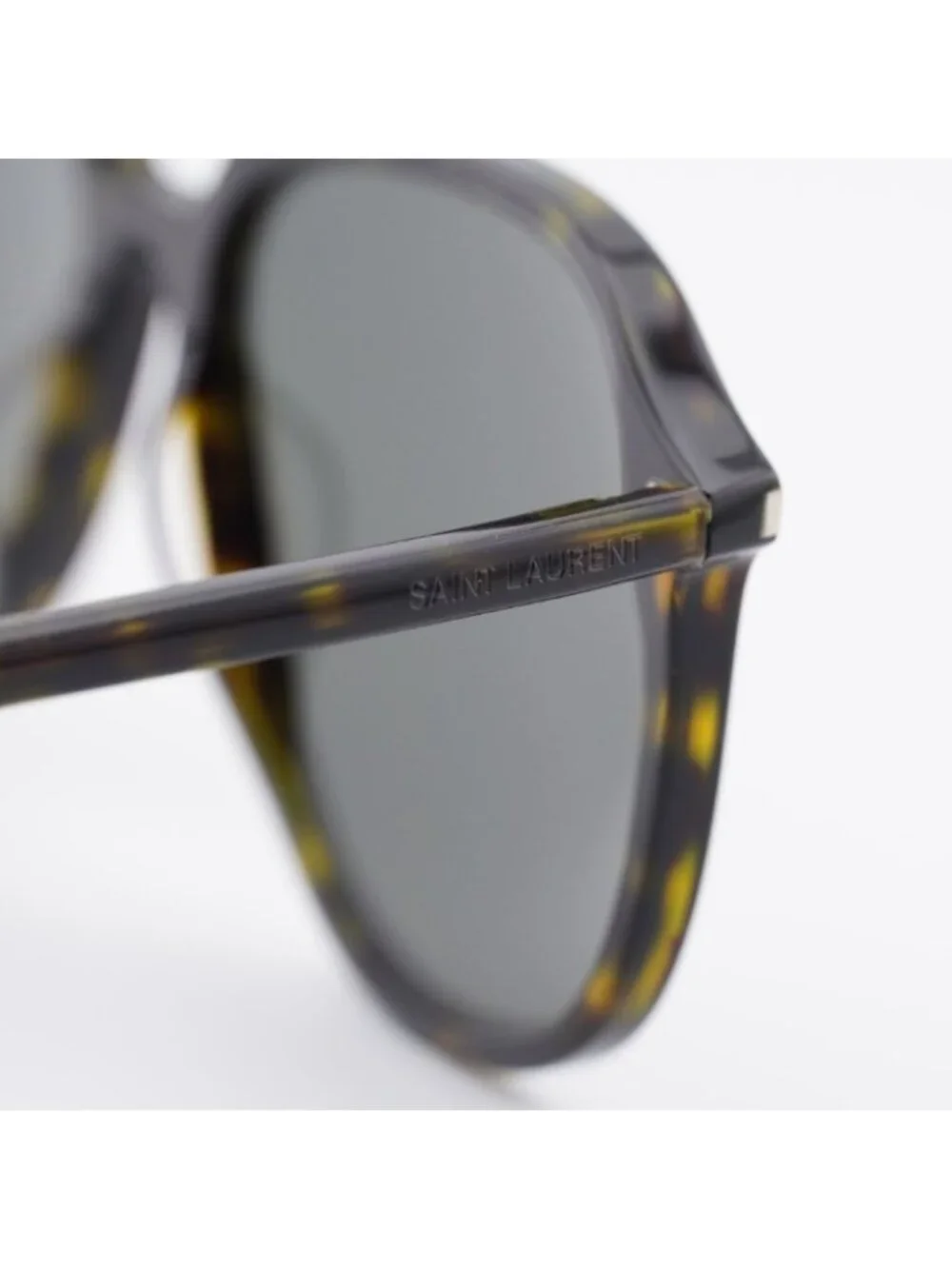 Saint Laurent SL476 004 Sunglasses Havana Aviator Frame, Grey Lenses